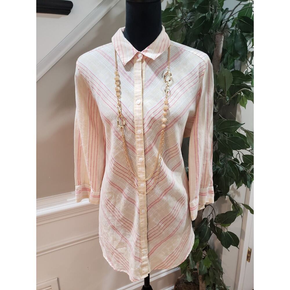 Chico's Women's Multicolor Polyester Collared Lon… - image 1